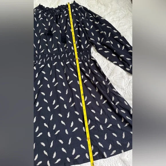 Garnet Hill Split Neck Dress XS Feather Stretch Tie Organic Cotton - Picture 5 of 10